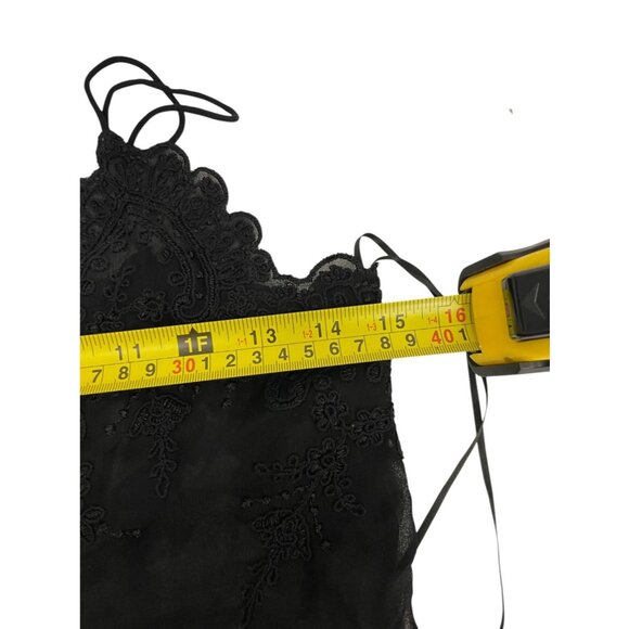 Zara Womens Camisole Top S Black Floral Embellished Beaded Sheer 6895/097 NWT - Picture 15 of 16